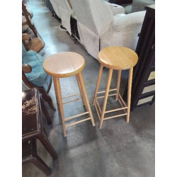 TABOURET ROND HAUT BOIS CLAIR