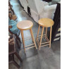 TABOURET ROND HAUT BOIS CLAIR
