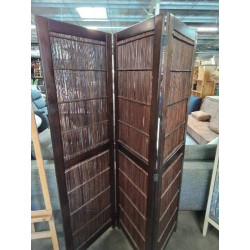PARAVENT BOIS ET VANNERIE 3...