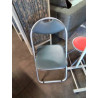 CHAISE PLIANTE METAL ET PU GRIS