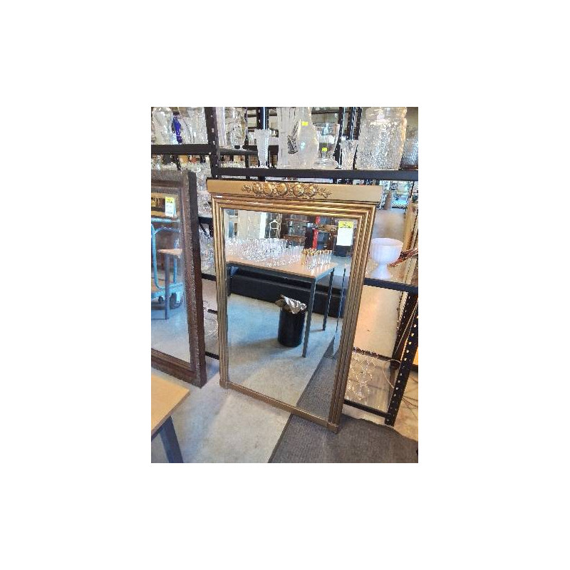 MIROIR BOIS ET STUC DORÉ ART DÉCO 