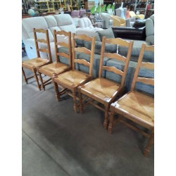 5 CHAISES A ENTRETOISE BOIS...