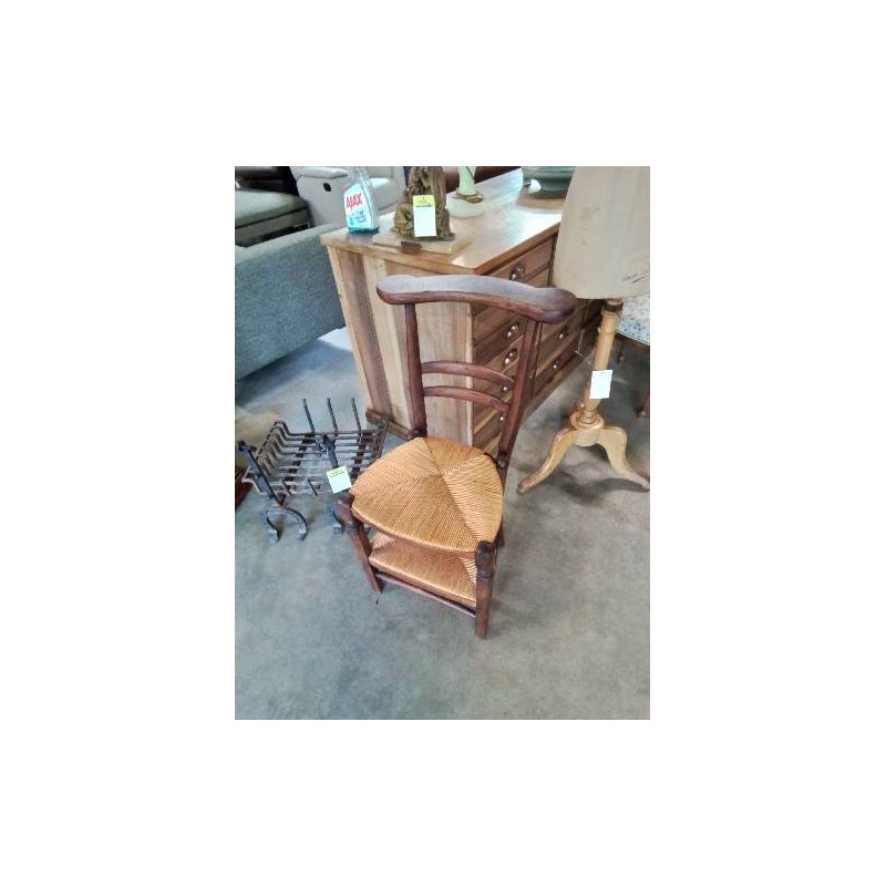 CHAISE PRIE DIEU BOIS PAILLÉ DÉBUT XXE