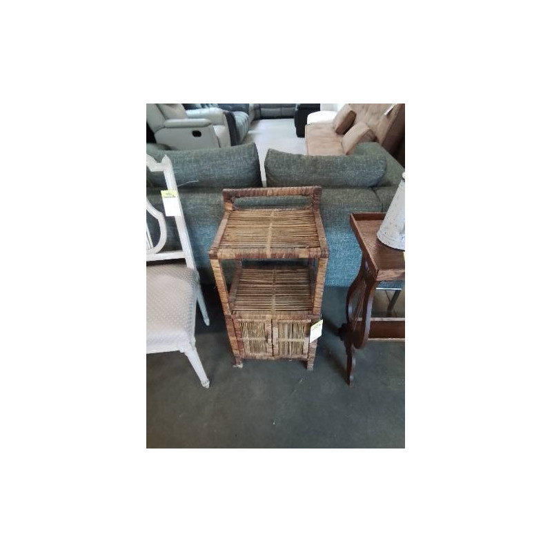 MEUBLE VANNERIE 1 NICHE 2 PORTE ANNÉES 60