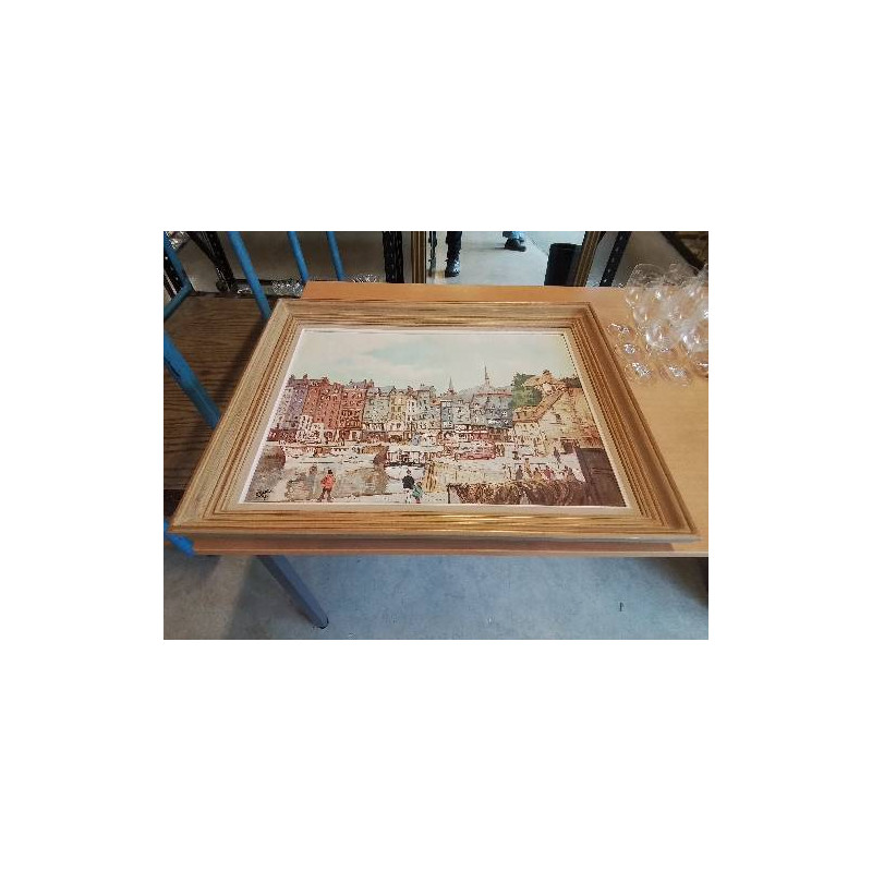 HUILE SUR TOILE HONFLEUR LE VIIEUX PORT 
