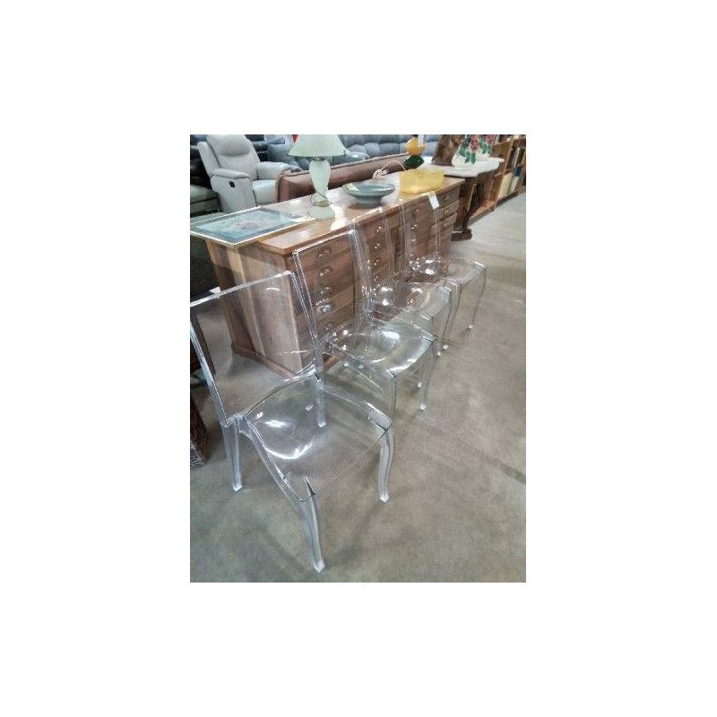 4 CHAISES RÉSINE TRANSPARENT ITALY 