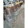 4 CHAISES RÉSINE TRANSPARENT ITALY 