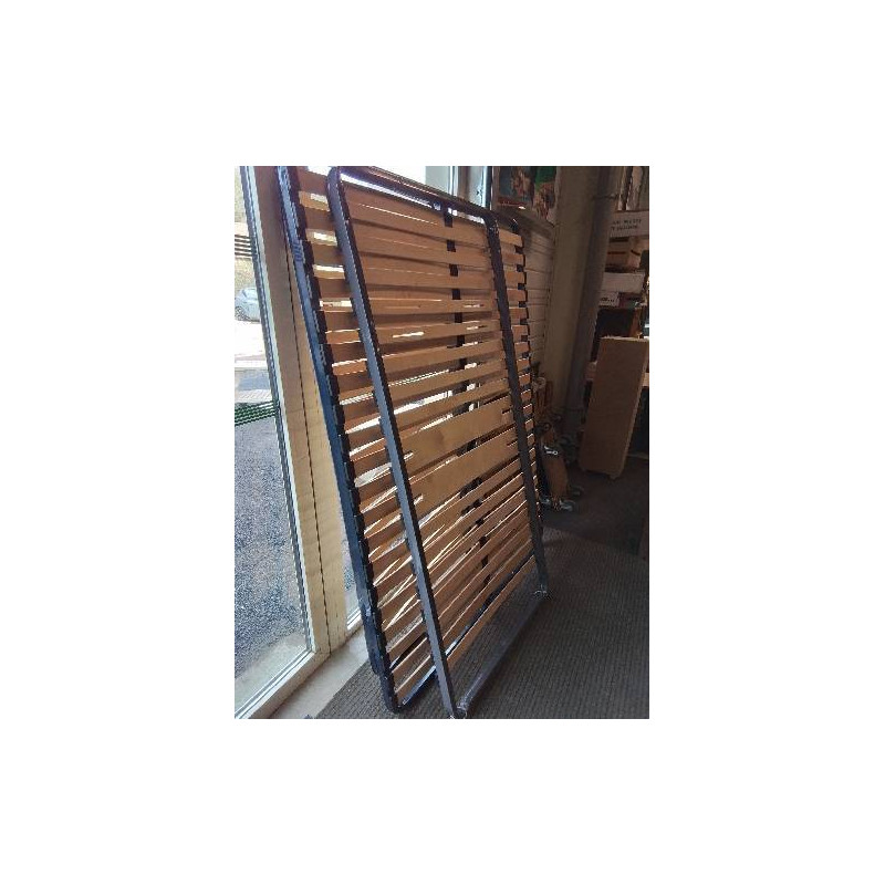 SOMMIER CADRE MÉTAL BLEU A LATTES 90X190CM