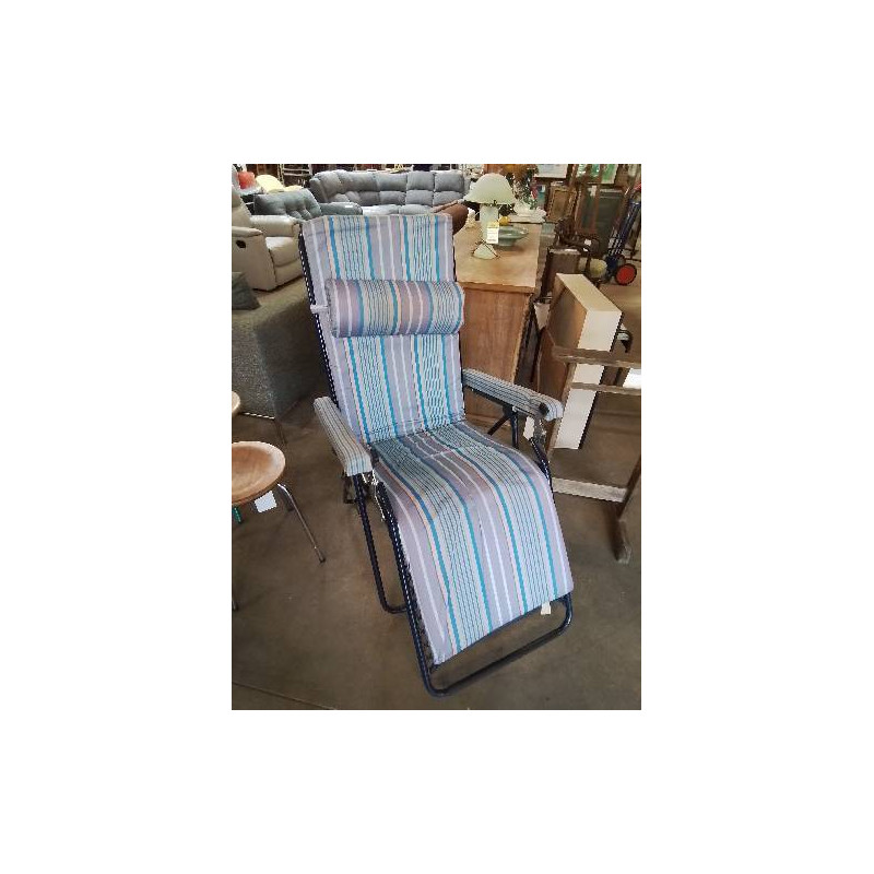 TRANSAT PLIANT MÉTAL ET TISSU BLEU