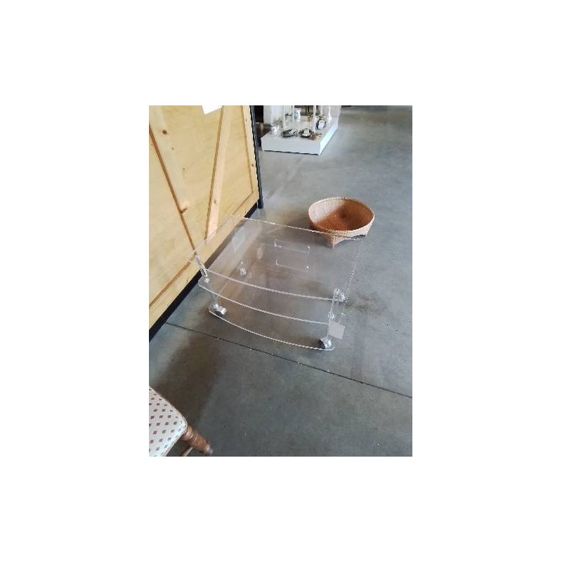 MEUBLE TV HI-FI A ROULETTES PLEXIGLAS MARAIS INTERNATIONAL 