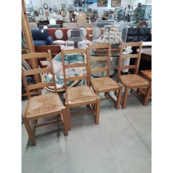 4 CHAISES BOIS CLAIR A...