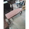 BANQUETTE STYLE LOUIS XV BOIS SCULPTÉ ASSISE TISSU VIEUX ROSE FIN XIXE 