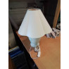 LAMPE CÉRAMIQUE VERT AJ VOLANT ECRU LISERÉ VERT