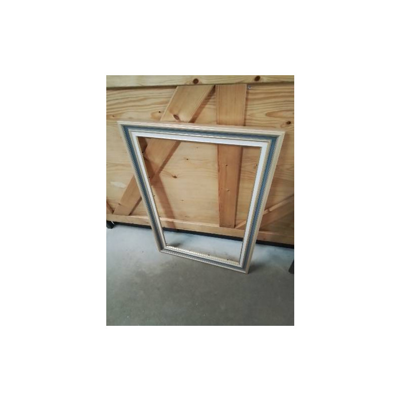 ENCADREMENT BOIS DORÉ BLEU 76X50CM