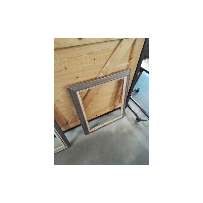 ENCADREMENT BOIS TAUPE ET ÉCRU 48,5X60CM