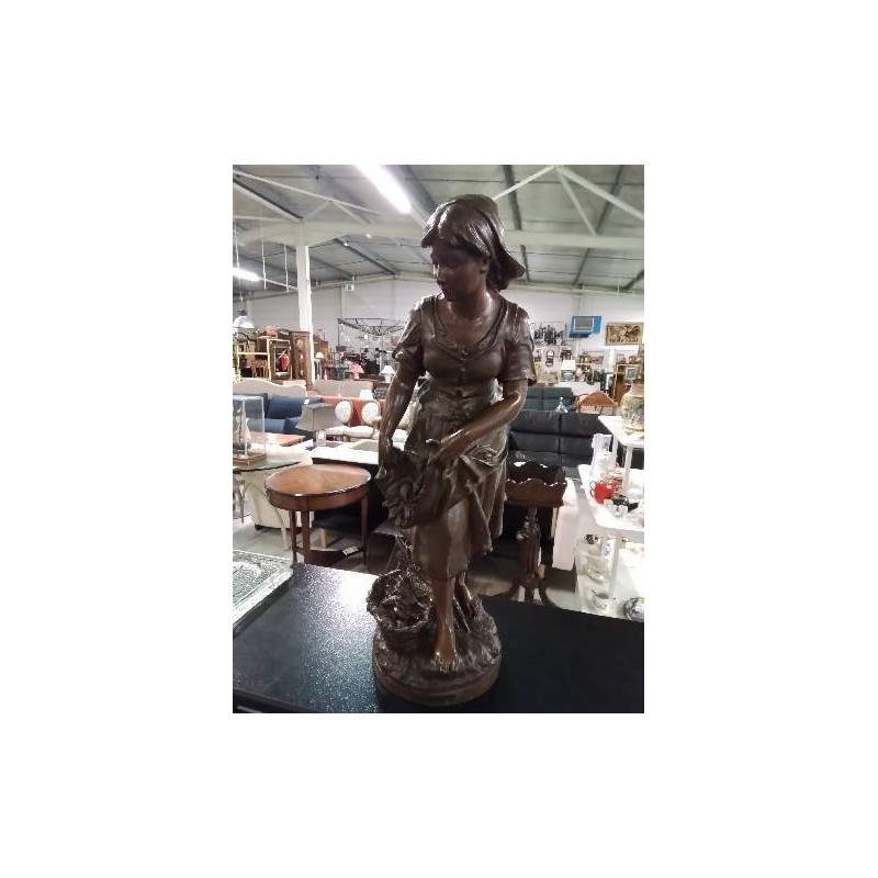 SCULPTURE MÉTAL LA PECHE JEAN LOUIS GRÉGOIRE (1840-1890) 