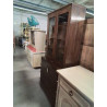 COMMODE BIBLIOTHÈQUE MARINE BOIS EXOTIQUE 2 PORTES VITRÉES 4 TIROIRS  