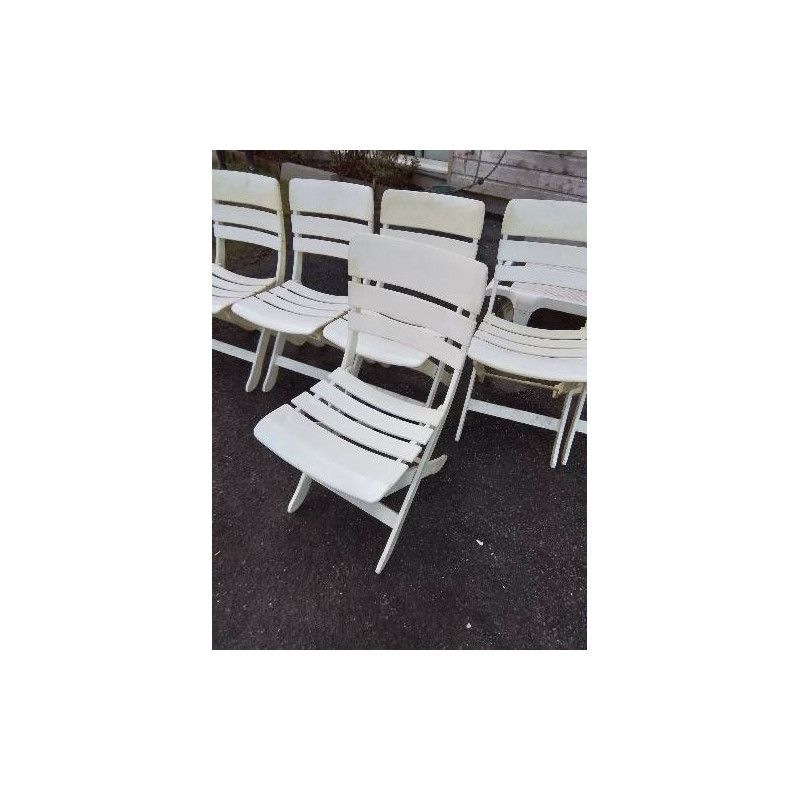 CHAISE DE JARDIN PLIANTE RÉSINE BLANC AJOURÉ ASKE