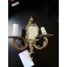 APPLIQUE MURAL MIROIR BRONZE 2 FEUX STYLE LOUIS XV 