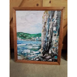 HUILE SUR PANNEAU FALAISE 