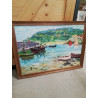 HUILE SUR PANNEAU BARQUES 