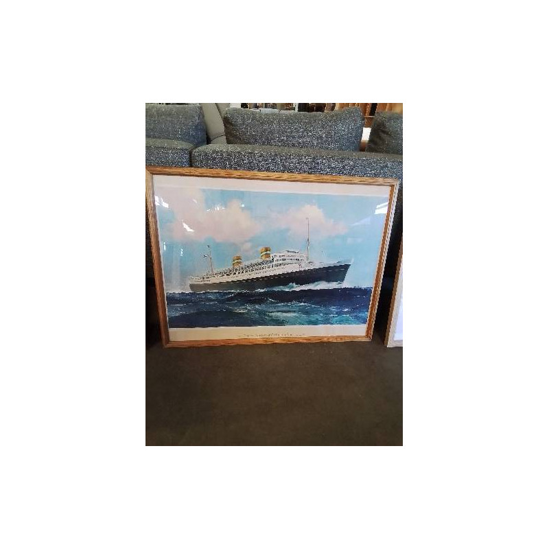 GRAVURE PAQUEBOT NIEUW AMSTERDAM HOLLAND AMERICA LINE FRANK H.MASON (1875-1965)