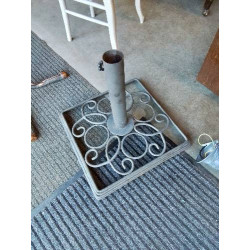 PIED DE PARASOL MÉTAL GRIS