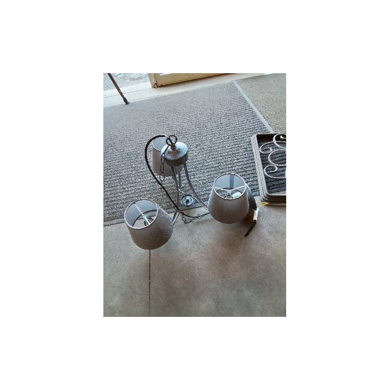 SUSPENSION MÉTAL GRIS AJ TAUPE 3 FEUX