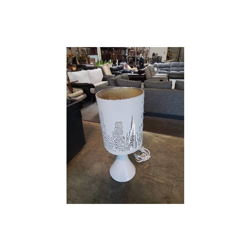 LAMPE TACTILE RESINE ET MÉTAL BLANC