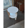 CONSOLE RONDE 2 NIVEAUX MÉTAL BLANC