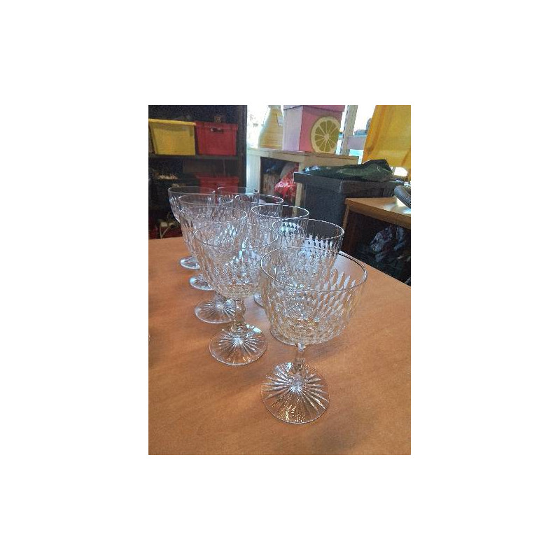 9 VERRES A EAU CRISTAL SAINT LOUIS DÉBUT XXE