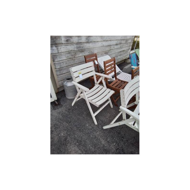 FAUTEUIL DE JARDIN PLIANT BOIS BLANC A LATTES 
