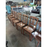6 CHAISES BISTROT BOIS DOSSIER 3 BARREAUX VERTICAUX ANNÉES 50