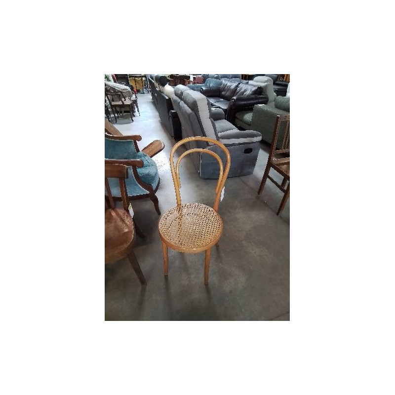 CHAISE BISTROT BOIS CLAIR ASSISE CANNÉE ANNÉES 50