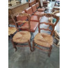 PAIRE DE CHAISES BOIS PAILLE DOSSIER CHANTOURNÉ 3 BARREAUX STYLE RÉGENCE COQUILLE 