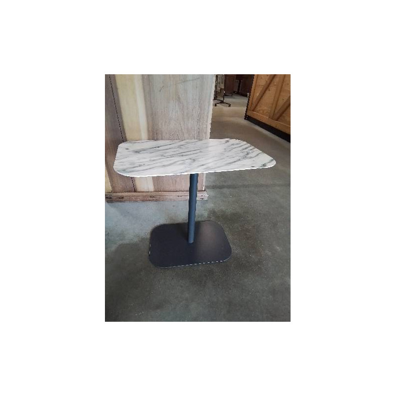 CONSOLE MÉTAL GRIS DESSUS MÉTAL EFFET MARBRE BLANC