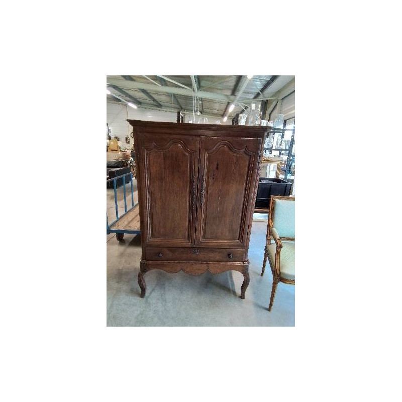 BUFFET 2 PORTES BOIS MOULURÉ 1 TIROIR PIEDS GALBÉS STYLE REGENCE  XIXE