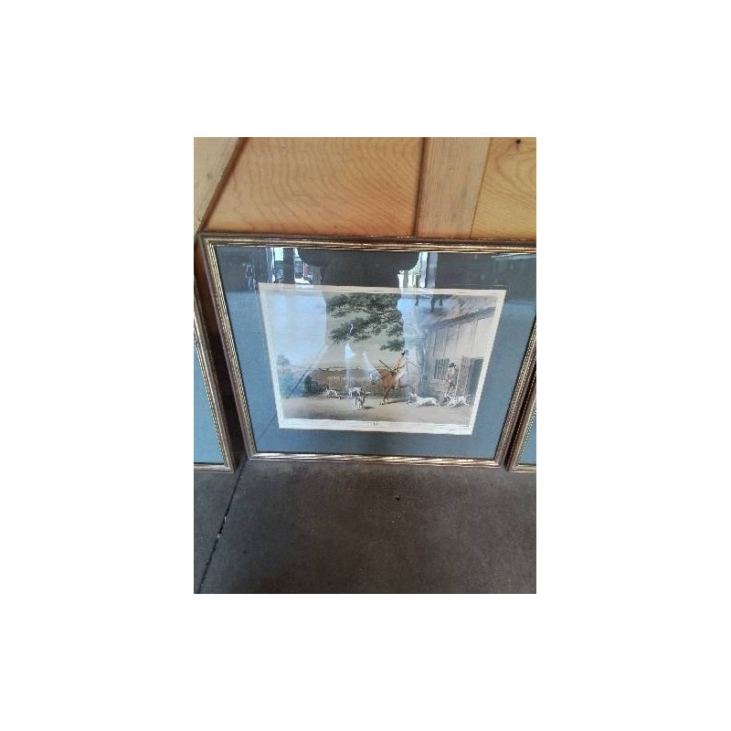 GRAVURE CHASSEURS SORTANT AU MATIN D’APRES CLARK&MERKE