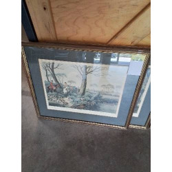 GRAVURE LA CHASSE AU LIEVRE...