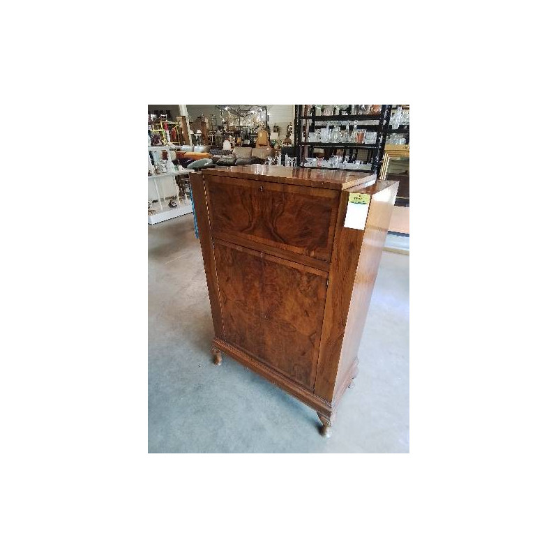 MEUBLE BAR BOIS ART DÉCO 2 PORTES PIEDS CAMBRÉS
