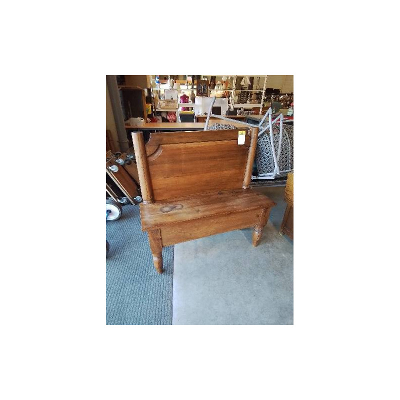 BANC COFFRE A DOSSIER BOIS FIN XIXE