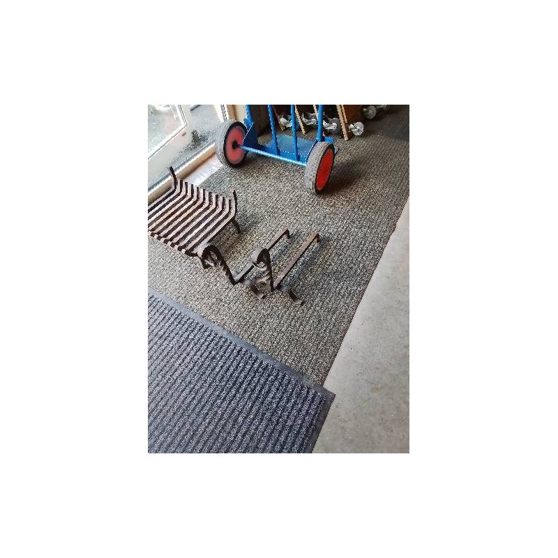 PAIRE DE CHENETS A ANNEAU FER FORGÉ 