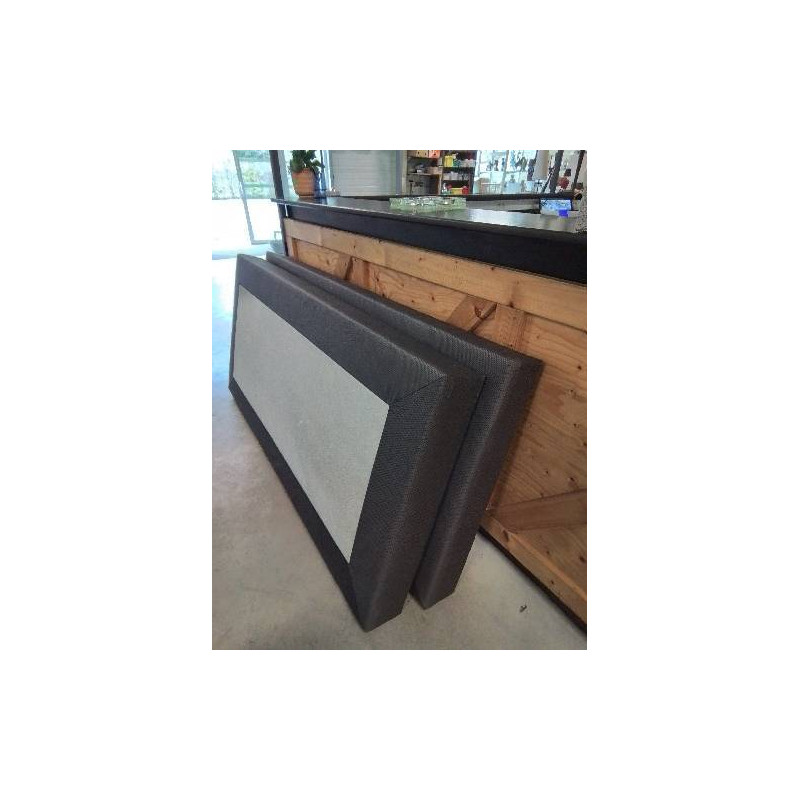 SOMMIER TAPISSER A LATTES TISSU GRIS 90X190CM