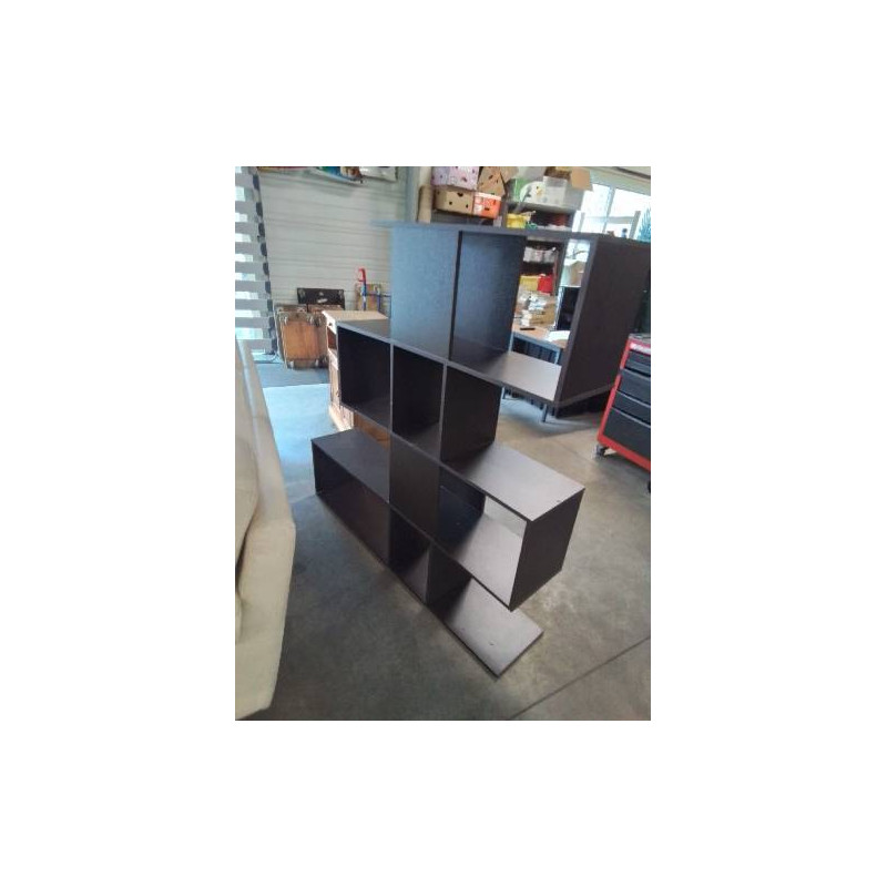 BIBLIOTHÈQUE BOIS MARRON 7 NICHES 