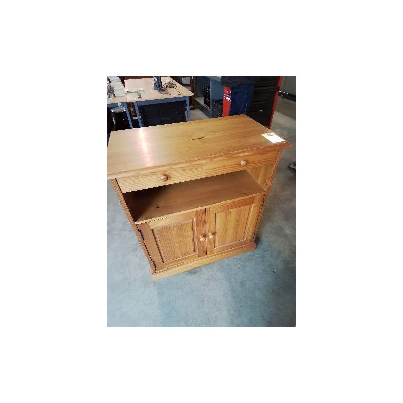 MEUBLE TV PIN 2 TIROIRS 1 NICHE 2 PORTES