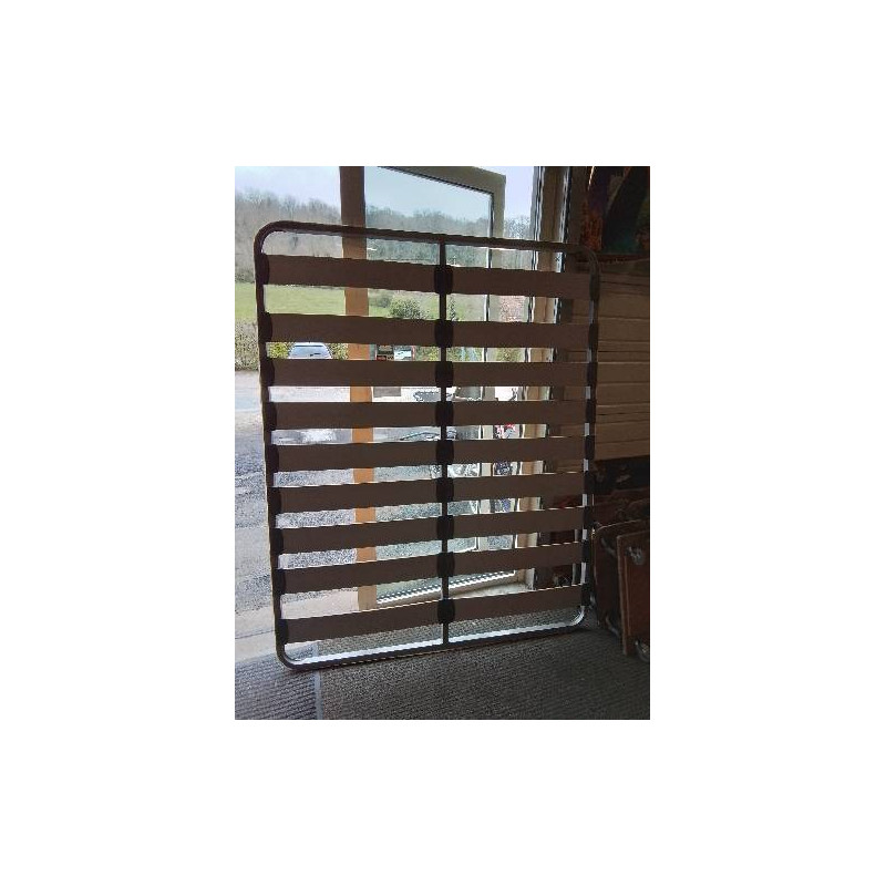 SOMMIER CADRE MÉTAL GRIS A LATTES LARGES 160X200CM