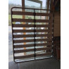 SOMMIER CADRE MÉTAL GRIS A LATTES LARGES 160X200CM