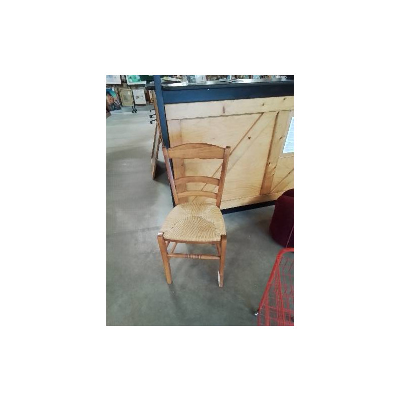 CHAISE BOIS CLAIR PAILLÉ DOSSIER 3 BARREAUX 