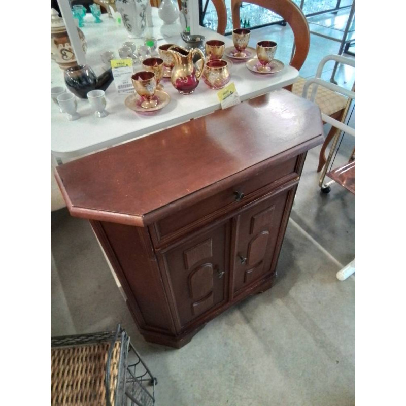 BUFFET BOIS MOULURÉ 2 PORTES 1 TIROIR 