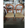 PAIRE DE CHAISES BOIS CLAIR ASSISE CAPITONNÉ TISSU VERT STYLE LOUIS PHILIPPE 